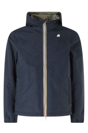 K-Way Blue Green Jake Reversible Hooded Nylon Jacket