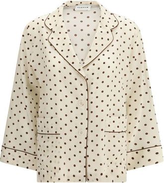 P.A.R.O.S.H. Beige Silk Pattern Womens Shirt