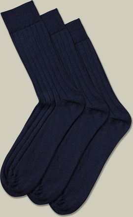 CHARLES TYRWHITT 3 Pair Merino Wool Multipack Socks - Denim Blue Size 10.5-13 by Charles Tyrwhitt