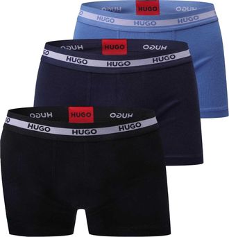 HUGO BOSS Hugo Heren Gestreepte Boxershorts (Set van 3) (Zwart/Navy/Blauw)
