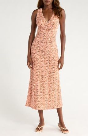 Reformation Brayden Floral Print Sleeveless Maxi Dress in Mulberry at Nordstrom Rack, Size X-Large