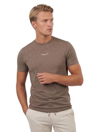 Cavallaro T-shirt Cavallaro Napoli Baroni Tee bruin met opdruk regular fit