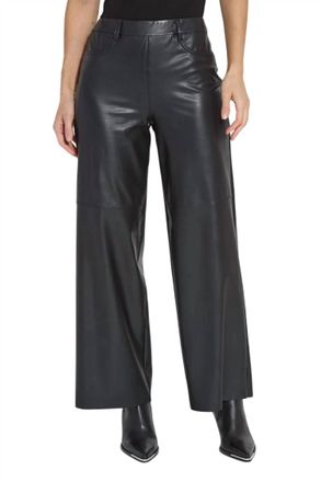 Lyss&eacute; Wren Hi Waist Wide Leg Vegan Leather Pant In Black