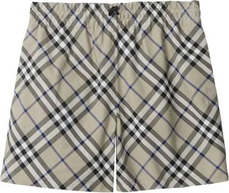 Burberry Equestrian Knight Check Cotton Shorts, Brand Size 10 ( US Size 8 )