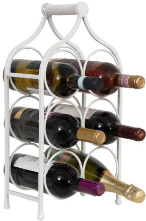Biscottini International Biscottini - Botellero De Hierro Botellero De Mesa 46x24 Cm Botellero De Cocina Estante Para Botellas De Vino Bodega Botellero De Mostrador
