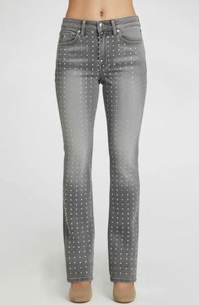 Bebe Rhinestone Embellished Straight Leg Jeans in Grey Wash at Nordstrom Rack, Size 25