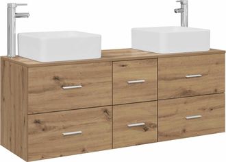 vidaXL Juego De Muebles De Ba&ntilde;o 3 Uds. Roble Artisan 49,5 X 41 X 63 Cm Vidaxl