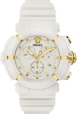 Versace Real Active Chronograph Bracelet Watch, 45mm in White Ecoceramic at Nordstrom