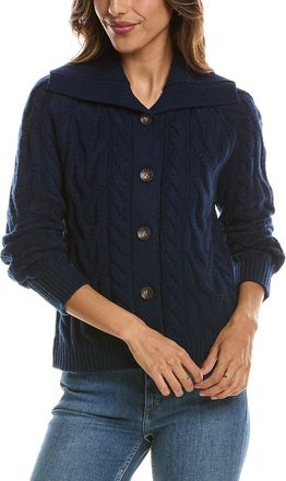 Fort&eacute; Cashmere Luxe Cable Wool & Cashmere-Blend Cardigan