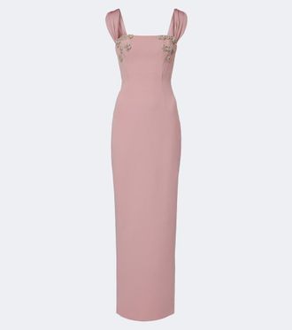 Rachel Gilbert Malia embellished cr&ecirc;pe corset gown