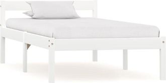 vidaXL Bed Frame without Mattress White Solid Pine Wood 100x200 cm Vidaxl