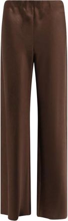 Vince High Waist Fluid Satin Bias Pant - Dames - Wijde Broeken - Bruin - L - Polyester - Broeken