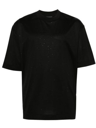 Emporio Armani T-shirt con strass - Nero