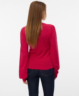 Vero Moda Strickpullover VERO MODA VMLIMONE LS O-NECK PULLOVER BOO, Damen, Gr. XL, jazzy, Strick, Obermaterial: 52% Viskose, 28% Polyester, 20% Nylon, unifarben