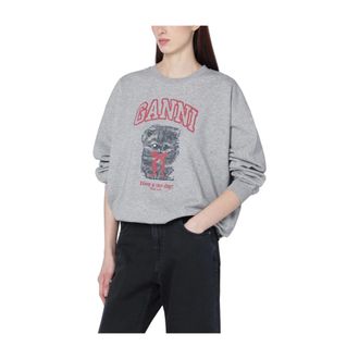 Ganni Sweatshirts, female, Gray, Size: 2XS Ganni Sweaters