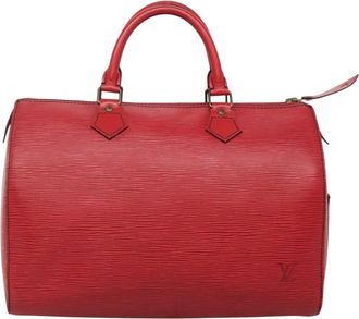 Louis Vuitton Speedy 30 Red Leather Handbag (Pre-Owned)