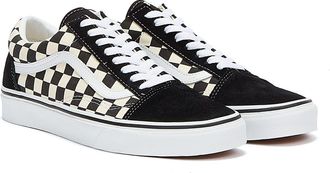 Vans Old Skool Primary Check Zwart/Wit Trainers