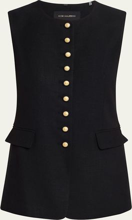 Kobi Halperin Jay Button-Down Crewneck Vest