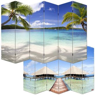 Hhg Hhg - Nunca Usado] Foto Paravent Separador De Ambientes M68 Certificado Mvg, 180x240cm, Playa