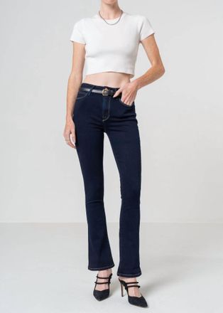 Noend Cora Mid Rise Skinny Boot Jeans In Blue