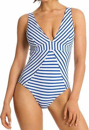Sea Level Australia Amalfi Panel Line One Piece Swimsuit In Blue