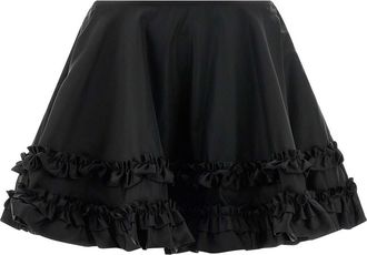 Ganni Duchesse Nylon Mini Frill Skirt