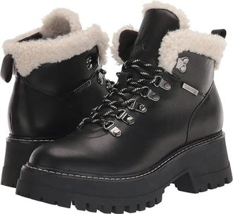 Calvin Klein Kristel Boots Womens Black Lug Sole Hiker Bootie LION297