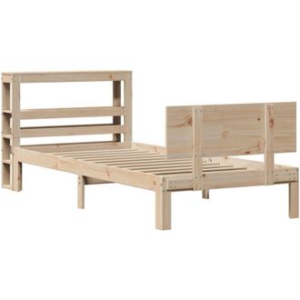 vidaXL Bed Frame with Headboard without Mattress 100x200 cm vidaXL