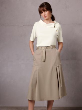 Cr&eacute;ation L Kurzarmshirt CREATION L PREMIUM Modal-Shirt, Damen, Gr. 36, ecru, 65% Modal, 30% Polyester, 5% Elasthan, unifarben, Shirts Kurzarmshirt