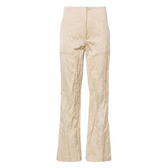 Gauch&egrave;re Broeken, Dames, Beige, S, Gevouwen Tapered Broek