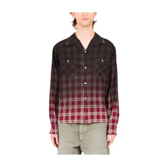 Maison Margiela Casual Shirts, male, Red, Size: XL Faded Check Shirt