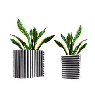 Jonathan Y Designs Arlo Modern Bohemian Indoor Tambour Curve Eco-Friendly 3D Printed Planters with Drainage