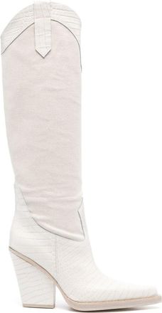 PARIS TEXAS El Dorado 100mm boots - women - Calf Leather/Calf Leather/Calf Leather/Fabric - 36 - Neutrals