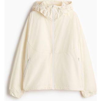 H&M Hooded Windbreaker in Cream at Nordstrom, Size X-Small