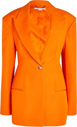 Stella McCartney Peak-Lapel Padded-Shoulder Woven Blazer Size XS