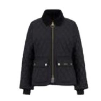 Barbour Jassen, Dames, Zwart, M, Diamantgewatteerde Jas met Rits aan de Voorkant