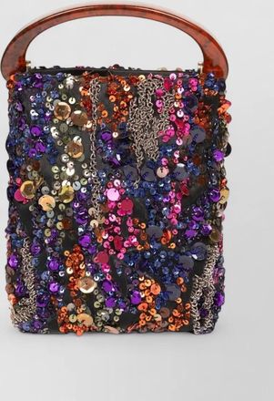 Dries Van Noten micro viscose silk bag sequin handle