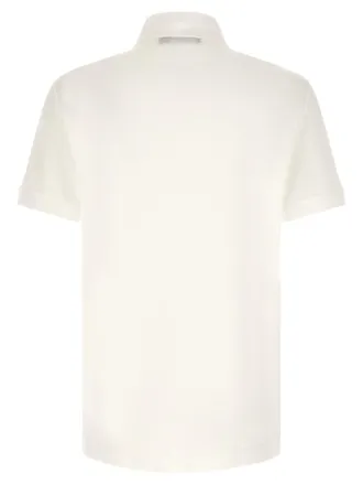 Dolce & Gabbana Logo-Patch Piqu&eacute; Cotton Polo Shirt - White