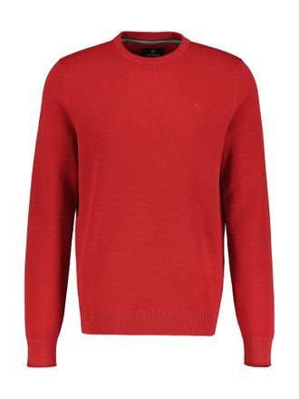 Lerros Rundhalspullover LERROS, Herren, Gr. 3XL, rot (urban rot), Strick, Obermaterial: 100% Baumwolle, unifarben, slim fit taillenbedeckt, Rundhals, B&uuml;ndche