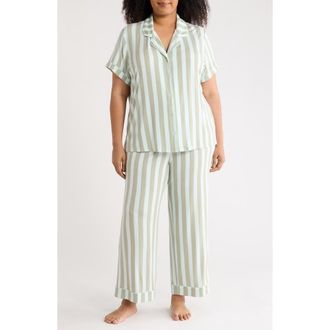 Nordstrom Moonlight Eco Crop Pajamas in Green Desert Porto Stp at Nordstrom, Size 1X