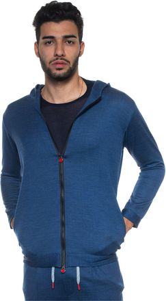 Kiton Felpa con cappuccio Twinszip Blu medio KNT Uomo
