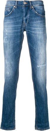 Dondup Classic Straight-Leg Denim Jeans with Distressed Finish