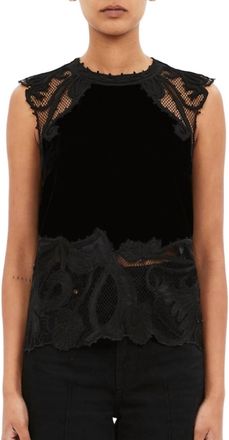 Ulla Johnson Kassandra Embroidered Top In Noir