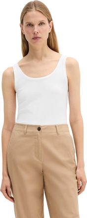 Marc O'Polo Tanktop MARC OPOLO, Damen, Gr. XXL, weiss (wei&szlig;), Single Jersey, Obermaterial: 96% Baumwolle, 4% Elasthan, unifarben, Basic, figurbetont h&uuml;ftbedeckend