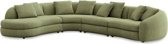 Castlery Fable Extended Chaise Sectional Sofa Left Facing Customized, (Washed Chenille) Moss, Machine Washable, Ultra Deep Seats for Green