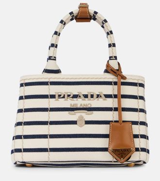 Prada Borsa Jardini&egrave;re Mini in canvas a righe