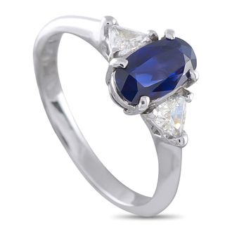 Luxury Bazaar Platinum 0.30ct Diamond and Sapphire Ring MF12-052126