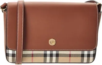 Burberry Penny Foldover E-Canvas & Leather Shoulder Bag (Authentic Pre-Loved)