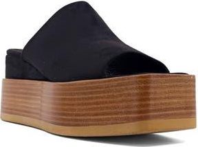 Shushop Karlie Platform Slide Sandal in Black Suede at Nordstrom Rack, Size 8.5