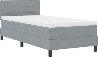 vidaXL Vidaxl - Cama Tipo Box Spring Con Colch&oacute;n Gris Claro 90 X 190 Cm Tela
